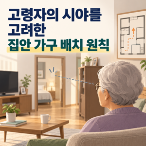 고령자 바닥 색 무늬가 공간 인식에 미치는 영향을 보여주는 주거환경