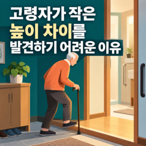 고령자 작은 높이 차이를 발견하기 어려운 문턱과 바닥 단차 주거환경