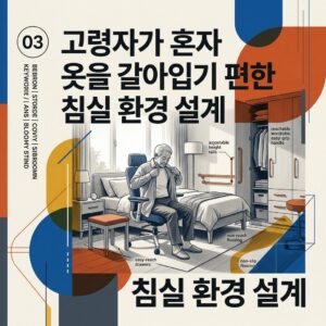 고령자 옷 갈아입기 침실 환경을 편하게 만드는 옷장과 의자 배치