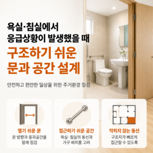 욕실 침실 응급상황 구조를 위한 문과 공간 설계