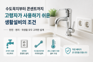 고령자 생활설비 수도꼭지 콘센트 사용환경