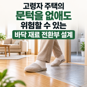 고령자 바닥 전환부 문턱 제거 후 바닥 재료 연결 설계