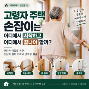 고령자 주택 손잡이 시작점과 끝지점 생활동선 점검